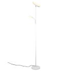 Valkoinen metalli lattiavalaisin, Shahid, 17W, lämmin–kylmä valkoinen säädettävä LED, kosketushimmentimellä