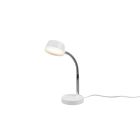 Valkoinen muovi työpöytävalaisin, Fabio, 4,5W, 3000K LED, katkaisimella