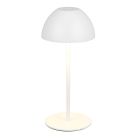 Valkoinen muovi ladattava pöytävalaisin, Mikhail, 2W, 3000K LED, IP44, kosketushimmentimellä