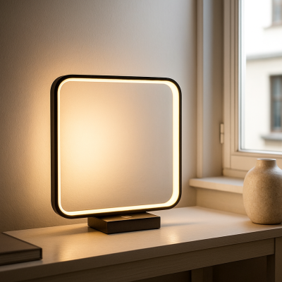 Moderni pöytävalaisin musta, Diogo, 8W, 3000K LED, kosketushimmentimellä