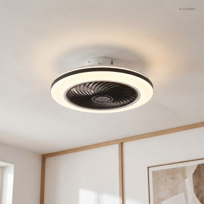Moderni kattotuuletin musta, Hale, 40W, 3000K LED, kaukosäätimellä