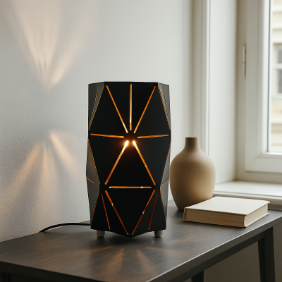 Moderni pöytävalaisin musta, Sivar, katkaisimella