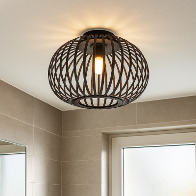 Teollinen kylpyhuoneen kattovalaisin musta, Lieve, IP44