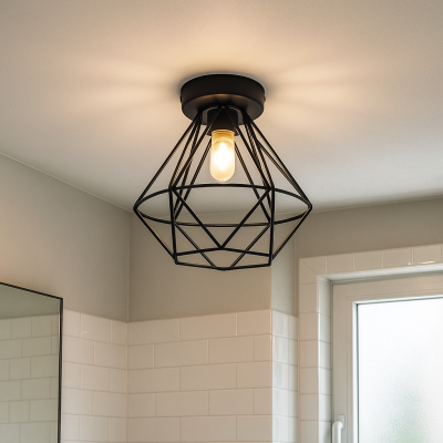 Teollinen kylpyhuoneen kattovalaisin musta, Jochem, IP44