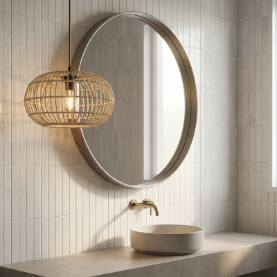 Rottinki kylpyhuoneen riippuvalaisin ruskea, Emilio, IP44