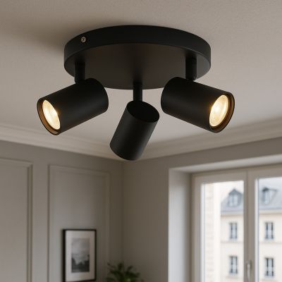 Moderni kattokohdevalaisin musta, Elena