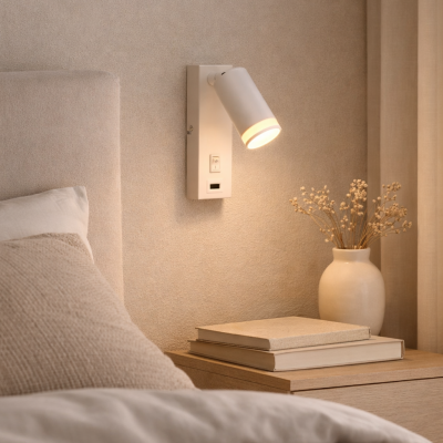 Moderni seinäspotti valkoinen, Tara, katkaisimella