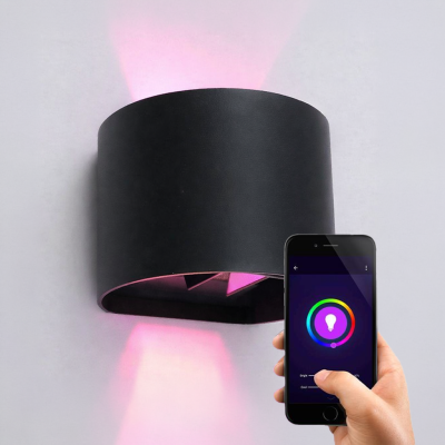 Moderni smart seinävalaisin musta, Dion, 6W, RGBW LED, IP54