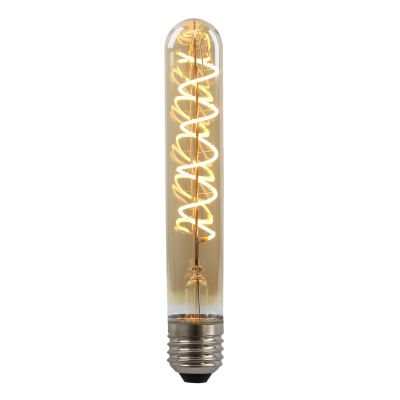 Himmennettävä E27 Olucia LED-putkilamppu Damien, meripihkanvärinen, 4W, 2200K