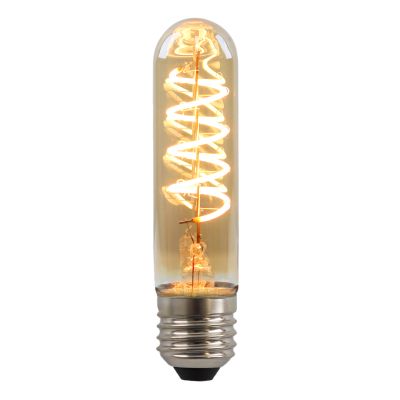 Himmennettävä E27 Olucia LED-putkilamppu Damien, meripihkanvärinen, 4W, 2200K