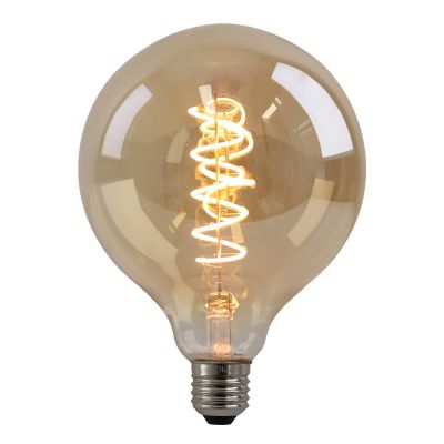 Himmennettävä Olucia E27 LED-filamenttilamppu Tuelo, meripihkanvärinen, G125, 4W, 2200K
