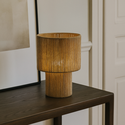 Rustiikkinen pöytävalaisin ruskea, Sanny, katkaisimella