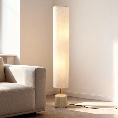 Moderni lattiavalaisin beige, Ghislaine, katkaisimella