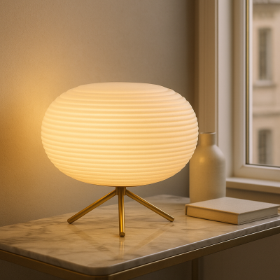 Moderni pöytävalaisin valkoinen, Davide, katkaisimella