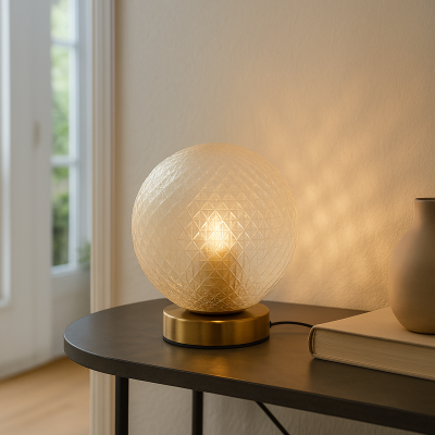 Retro pöytävalaisin läpinäkyvä, Johnson, katkaisimella