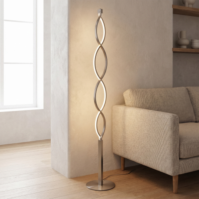 Design lattiavalaisin hopea, Kuno, 36W, 3000K LED, 3-portaisesti himmennettävä