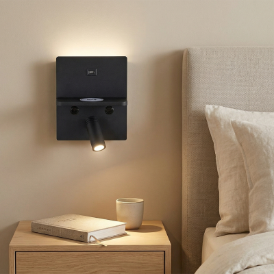 Moderni seinävalaisin musta, Isabella, 3W, 3000K LED, katkaisimella