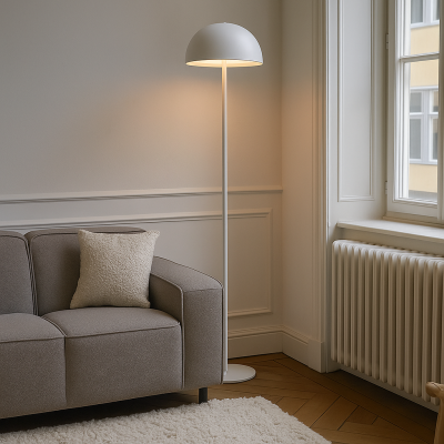 Retro lattiavalaisin valkoinen, Douwe, 4W, dim to warm LED, kosketushimmentimellä