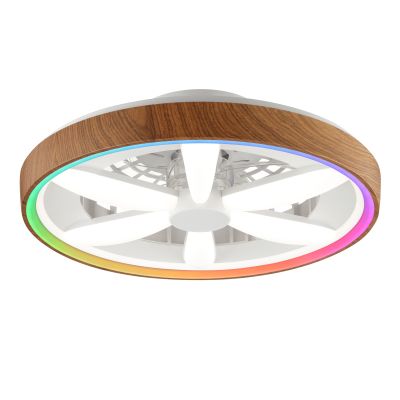 Muovi kattotuuletin puu, Roos, 48W, RGBW LED, kaukosäätimellä