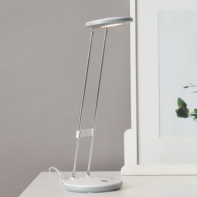Muovi työpöytävalaisin valkoinen, Mariama, 3,3W, 3000K LED, katkaisimella