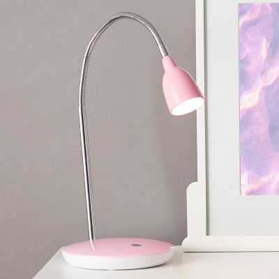 Muovi työpöytävalaisin vaaleanpunainen, Kit, 3W, 3000K LED, katkaisimella