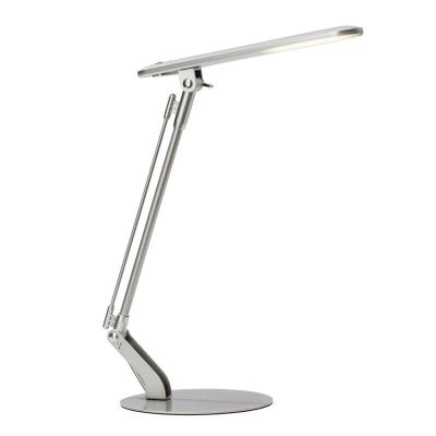 Metalli työpöytävalaisin hopea, Larah, 6W, 4000K LED, katkaisimella