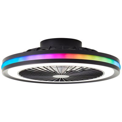 Moderni kattotuuletin musta, Stefanus, 40W, RGBW LED, kaukosäätimellä