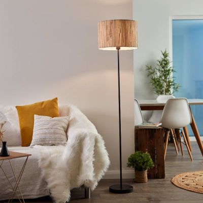 Rustiikkinen lattiavalaisin beige, Wenda, katkaisimella