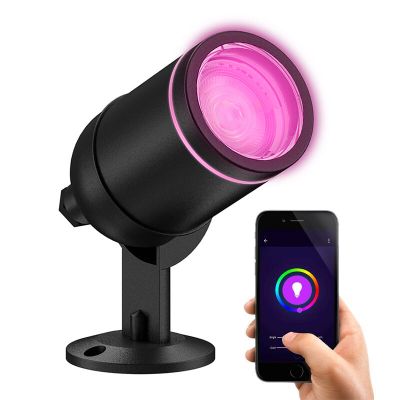 Alumiini äly ulkovalaisin musta, Halo, 4W, RGBW LED, IP54