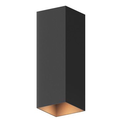 Musta alumiini ylös alas seinävalaisin, Dion, 8W, 3000K LED, IP54