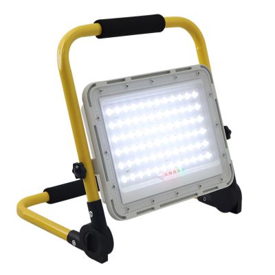 Keltainen ladattava työvalo alumiinia, Hilmi, 100W, 6500K LED, IP44, kytkimellä