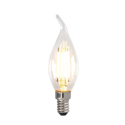 Himmennettävä E14 Olucia LED-kynttilälamppu, 3W, läpinäkyvä lasi, 2700k