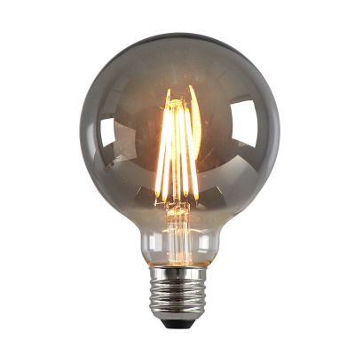 Himmennettävä E27 Olucia LED-lamppu, G95, 5W, savulasi, 2200k