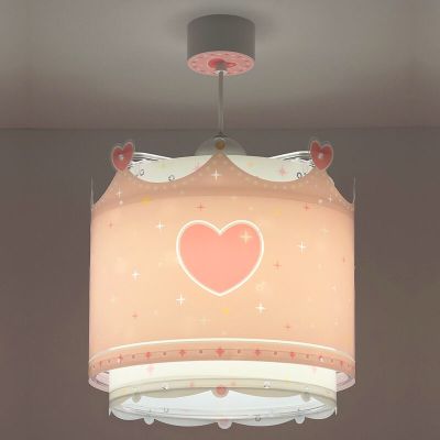 Vaaleanpunainen muovi lastenhuoneen riippuvalaisin, Prinses