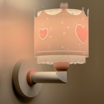 Vaaleanpunainen muovi lastenhuoneen seinävalaisin, Prinses