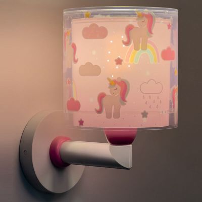 Vaaleanpunainen muovi lastenhuoneen seinävalaisin, Unicorn
