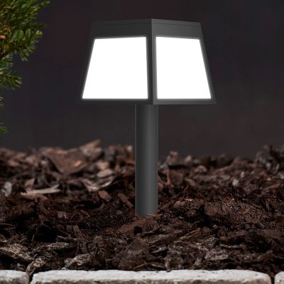 Muovi aurinkoenergialla puutarhakohdevalaisin musta, Imelda, 7,5W, 3000K LED, IP65