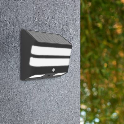 Muovi aurinkovoimainen ulkovalaisin musta, Hisham, 6,5W, 4000K LED, IP65