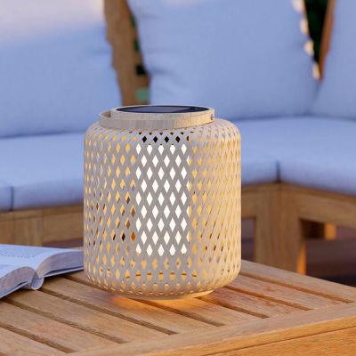 Puu aurinkoenergialla ulkopöytävalaisin ruskea, Hanin, 3,3W, 4000K LED, IP44, katkaisimella