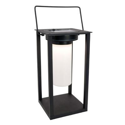 Muovi aurinkoenergialla ulkopöytävalaisin musta, Hillebrand, 3,3W, 4000K LED, IP54, katkaisimella