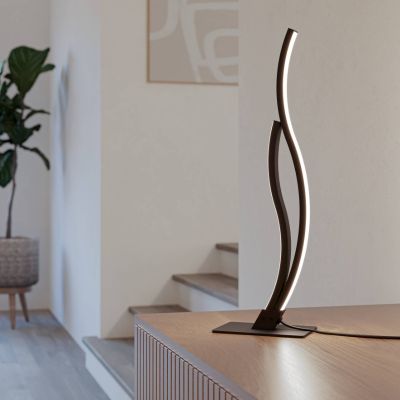 Design teräs pöytävalaisin musta, Tevin, 12W, 4000K LED, katkaisimella