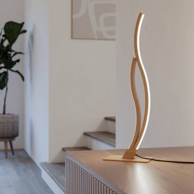 Design teräs pöytävalaisin ruskea, Tevin, 12W, 4000K LED, katkaisimella