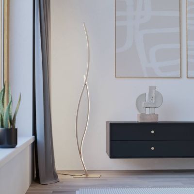 Design teräs lattiavalaisin ruskea, Tevin, 20W, 4000K LED, katkaisimella