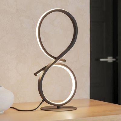 Moderni alumiini pöytävalaisin musta, Thekla, 11,4W, 3000K LED, katkaisimella