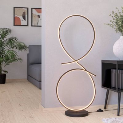 Moderni alumiini lattiavalaisin musta, Thekla, 20W, 3000K LED, katkaisimella