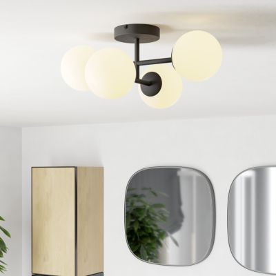 Moderni teräs kattovalaisin musta, Cornee, 4,2W, 2700K LED, IP44