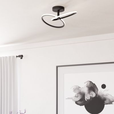 Design teräs kattovalaisin musta, Minh, 12W, white switch LED