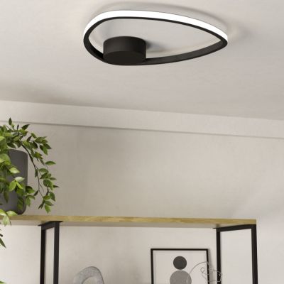 Design alumiini kattovalaisin musta, Minouche, 9,7W, white switch LED, kaukosäätimellä