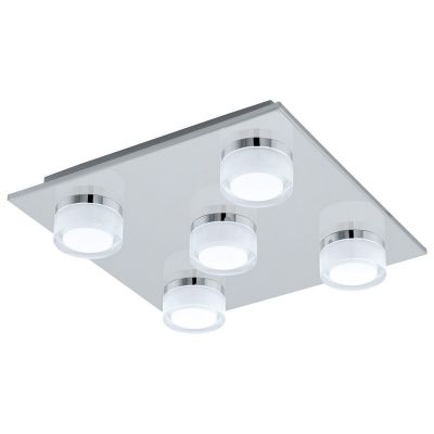 Moderni muovi kattovalaisin kromi, Busra, 7W, 3000K LED, IP44