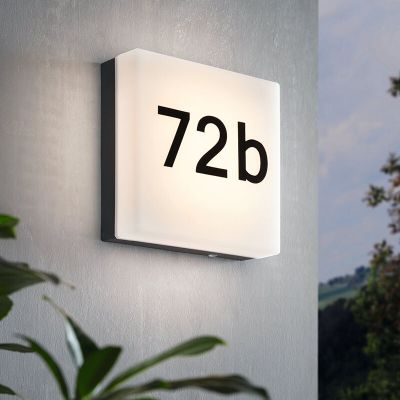 Moderni muovi valaistu talonumero antrasiitti, Jim, IP44